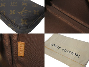 LOUIS VUITTON ルイヴィトン ミニポシェット アクセソワール アクセサリーポーチ M58009 モノグラム ブラウン 美品 中古 61236