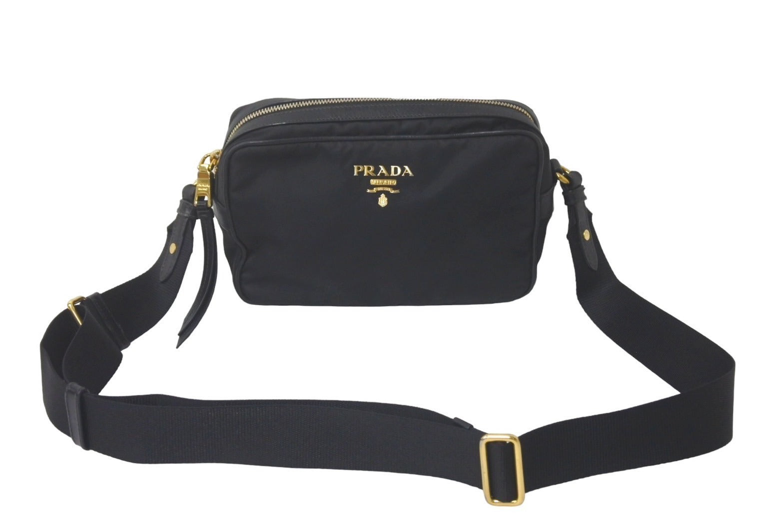 PRADA プラダ ショルダーバッグ ナイロン ブランドロゴ ナイロン レザー 1BH059 ゴールド金具 美品 中古 61247 –  Casanova Vintage