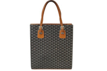 Load image into Gallery viewer, GOYARD ゴヤール コモール GM ハンドバッグ ブラック ブラウン PVCコーティングキャンバス シルバー金具 美品 中古 61453