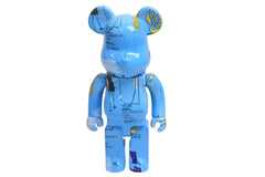 BE@RBRICK Bearbrick Basquiat JEAN-MICHEL BASQUIAT Figure Hobby Size 400% Light Blue Excellent Condition Used 9774