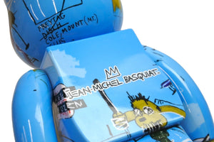 BE@RBRICK Bearbrick Basquiat JEAN-MICHEL BASQUIAT Figure Hobby Size 400% Light Blue Excellent Condition Used 9774