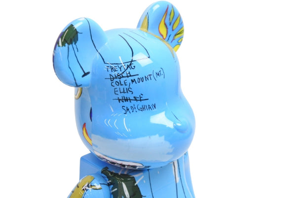 BE@RBRICK Bearbrick Basquiat JEAN-MICHEL BASQUIAT Figure Hobby Size 400% Light Blue Excellent Condition Used 9774