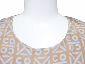 CHANEL Tops Tank Top Camisole Silk Logo Beige White Women's Good Product N34235