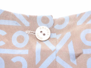 CHANEL Tops Tank Top Camisole Silk Logo Beige White Women's Good Product N34235